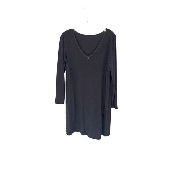Black V-Neck Basic Casual Lace Trim Elena Gilbert Top Dainty Stretch Everyday - Picture 1 of 12